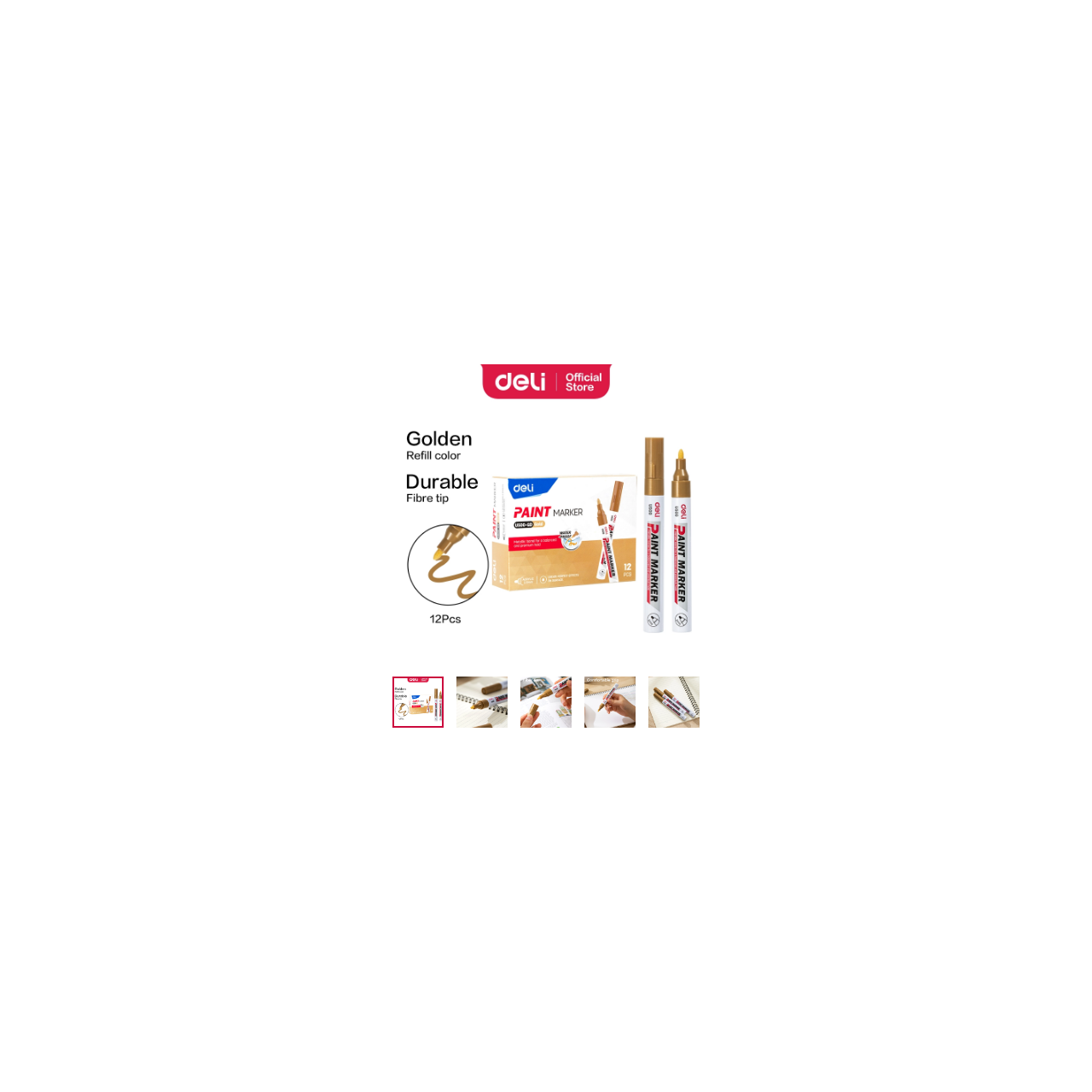 Deli kerek hegyű 2-3mm arany lakkmarker