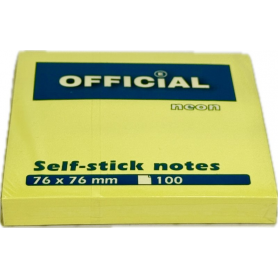 Official 76x76mm 100lap s&aacute;rga &ouml;ntapad&oacute; jegyzett&ouml;mb