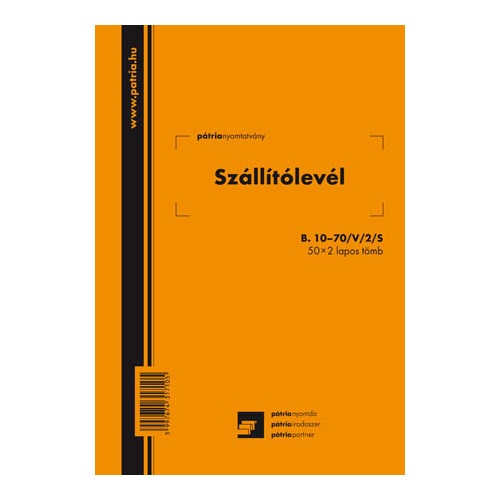 B.10-70/V/2/S A5 50x2 &aacute;ll&oacute; sz&aacute;ll&iacute;t&oacute;lev&eacute;l