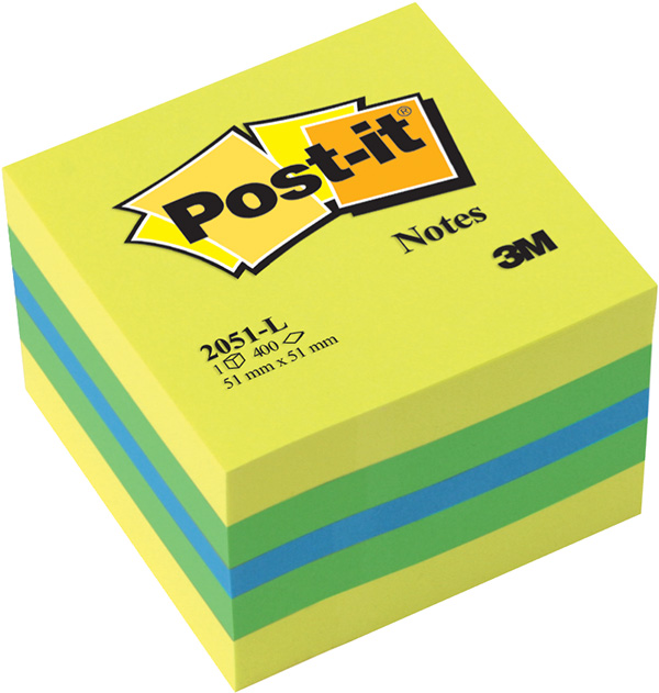3M Post-it 51x51mm neon citrom 400lap &ouml;ntapad&oacute; jegyzett&ouml;mb