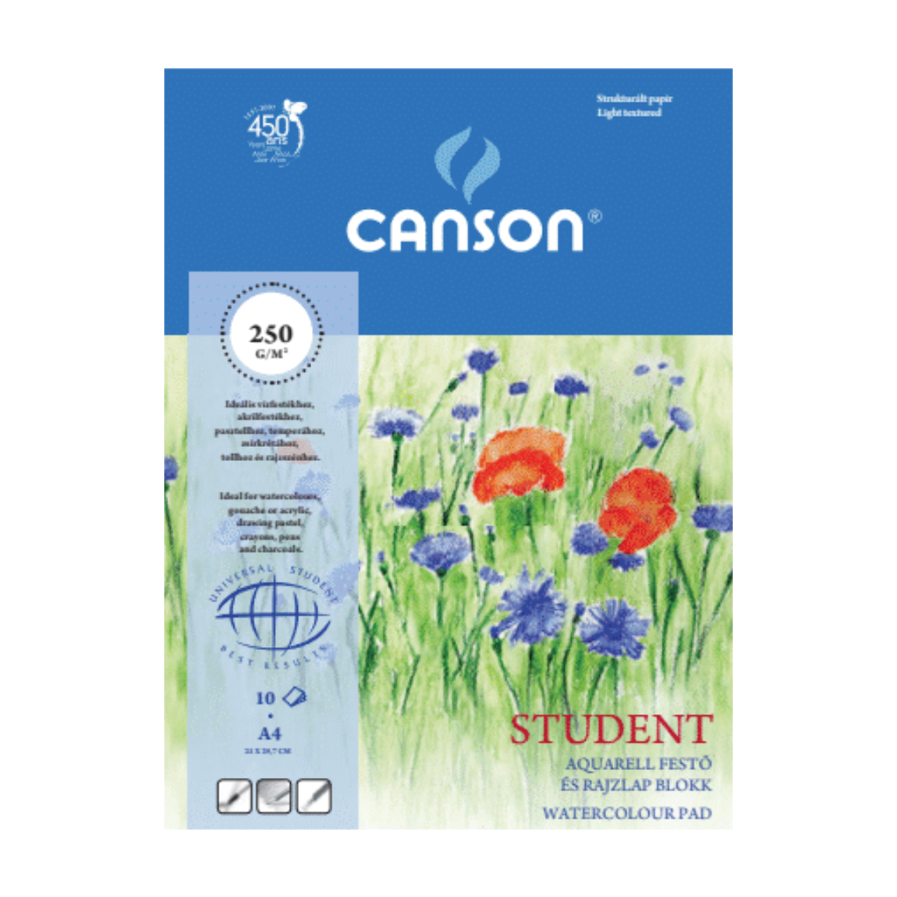Canson Student 30x40cm 250g 10db-os akvarellblokk