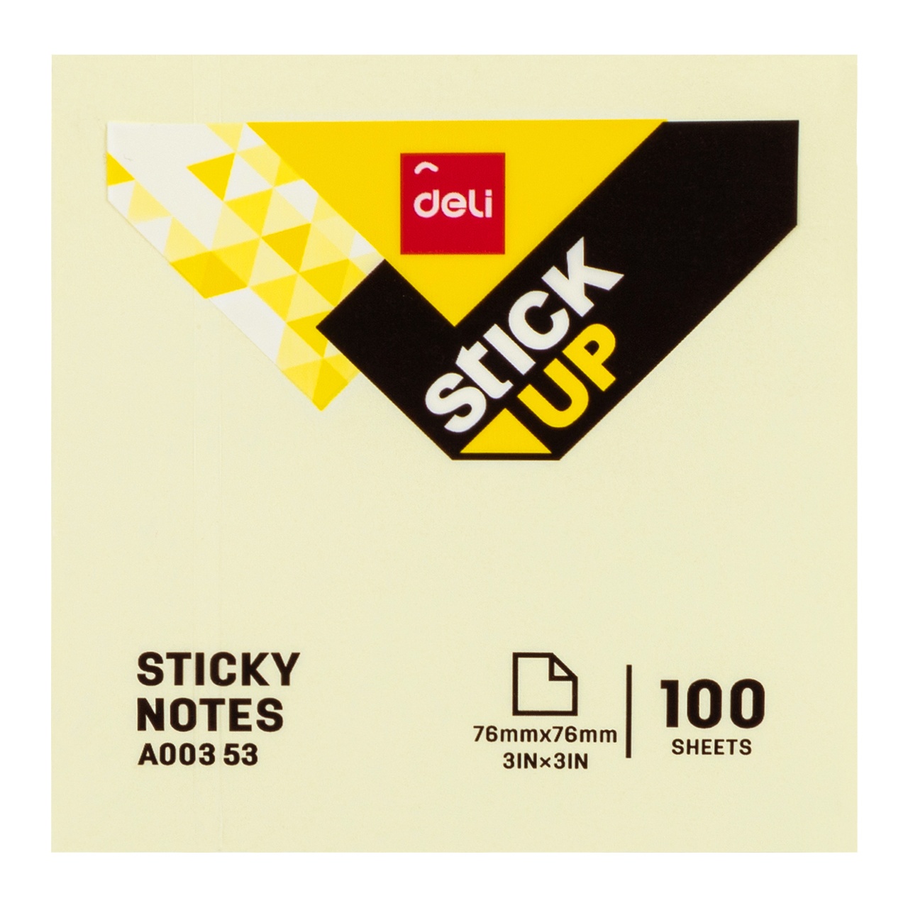 Deli Stick Up 76x76mm 100lap s&aacute;rga&ouml;ntapad&oacute; jegyzett&ouml;mb