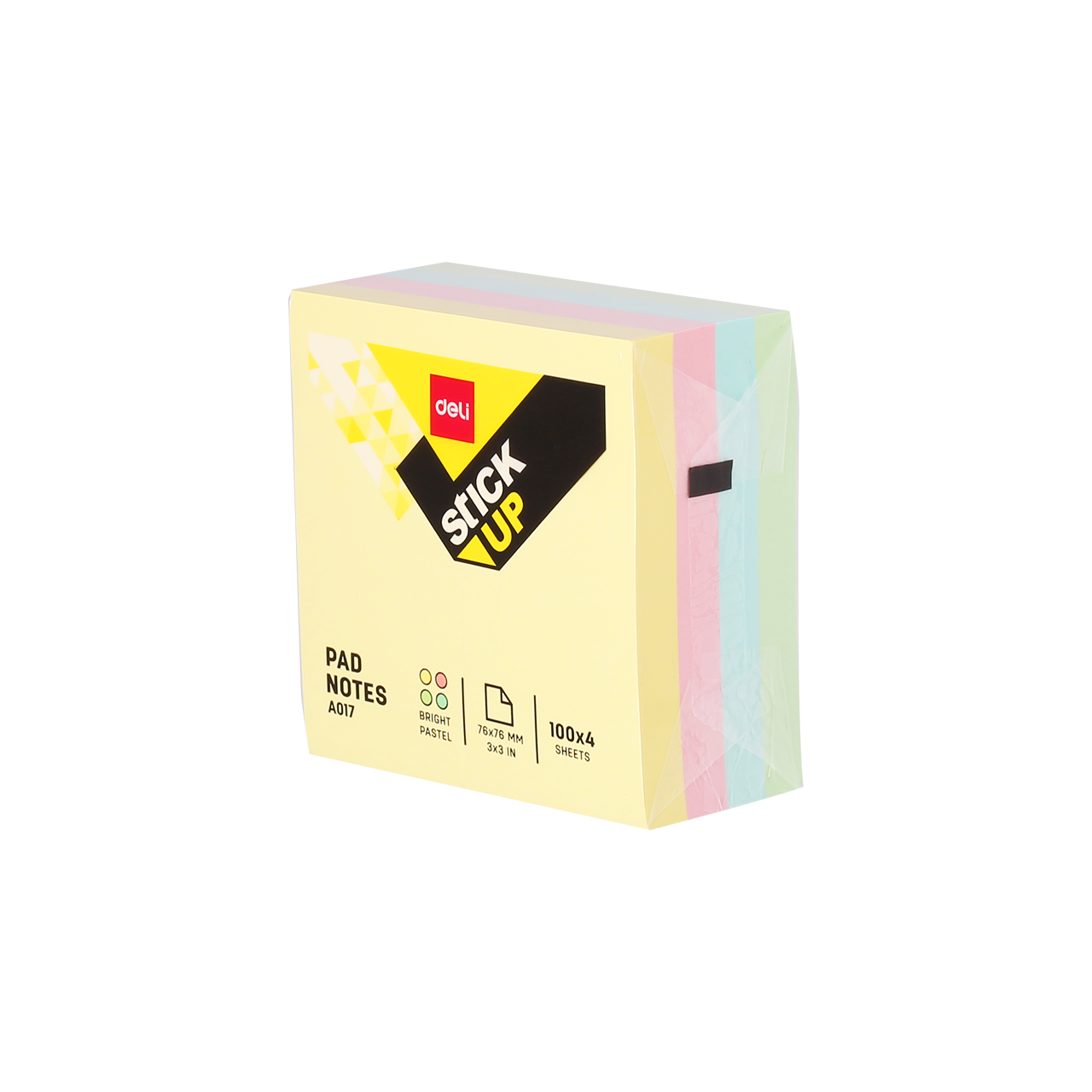 Deli Stick Up 76x76mm 4x100lap pasztell &ouml;ntapad&oacute; jegyzett&ouml;mb