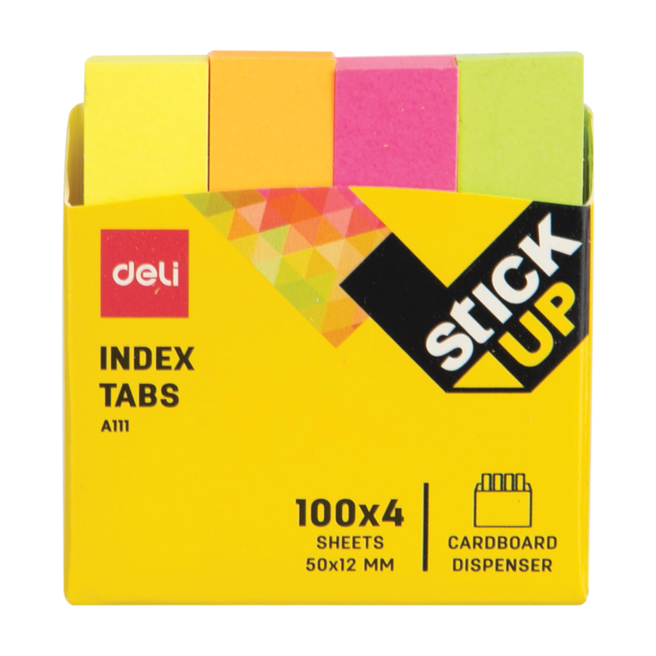 Deli Stick Up 50x12mm 4x100lap neon pap&iacute;r jel&ouml;lőc&iacute;mke