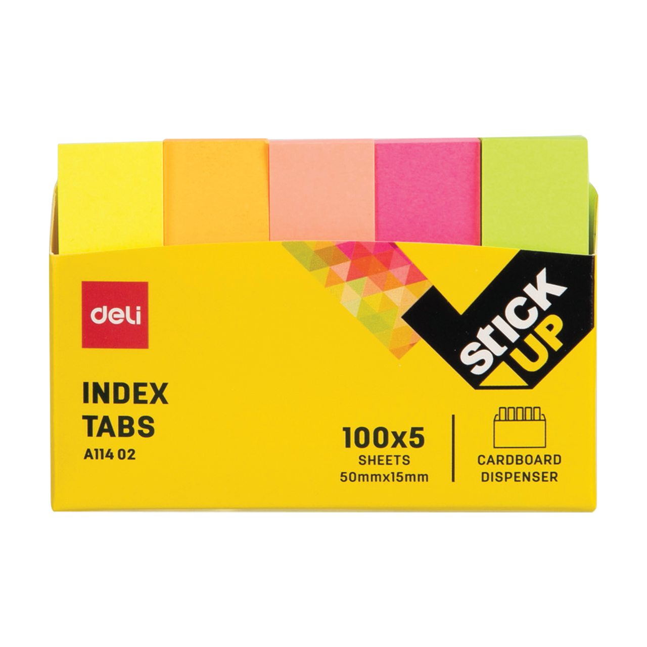Deli Stick Up  50x12mm 5x100lap neon pap&iacute;r jel&ouml;lőc&iacute;mke