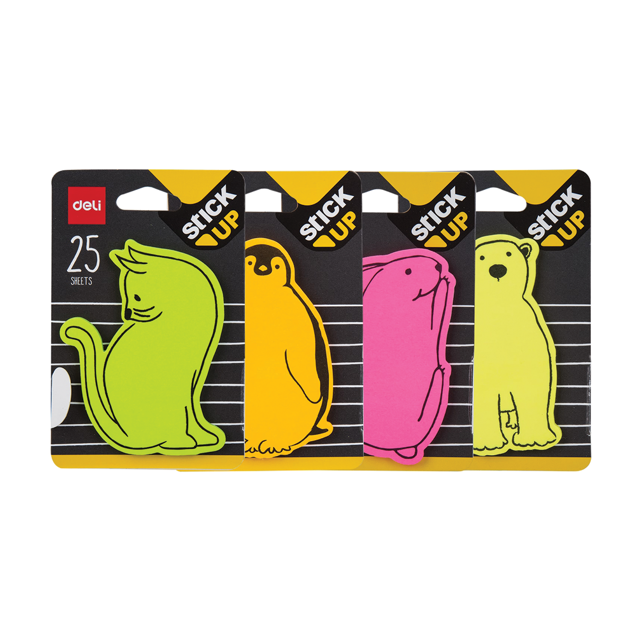 Deli Stick Up FUN7 76x76mm 25lap neon sz&iacute;nű &ouml;ntapad&oacute; jegyzett&ouml;mb