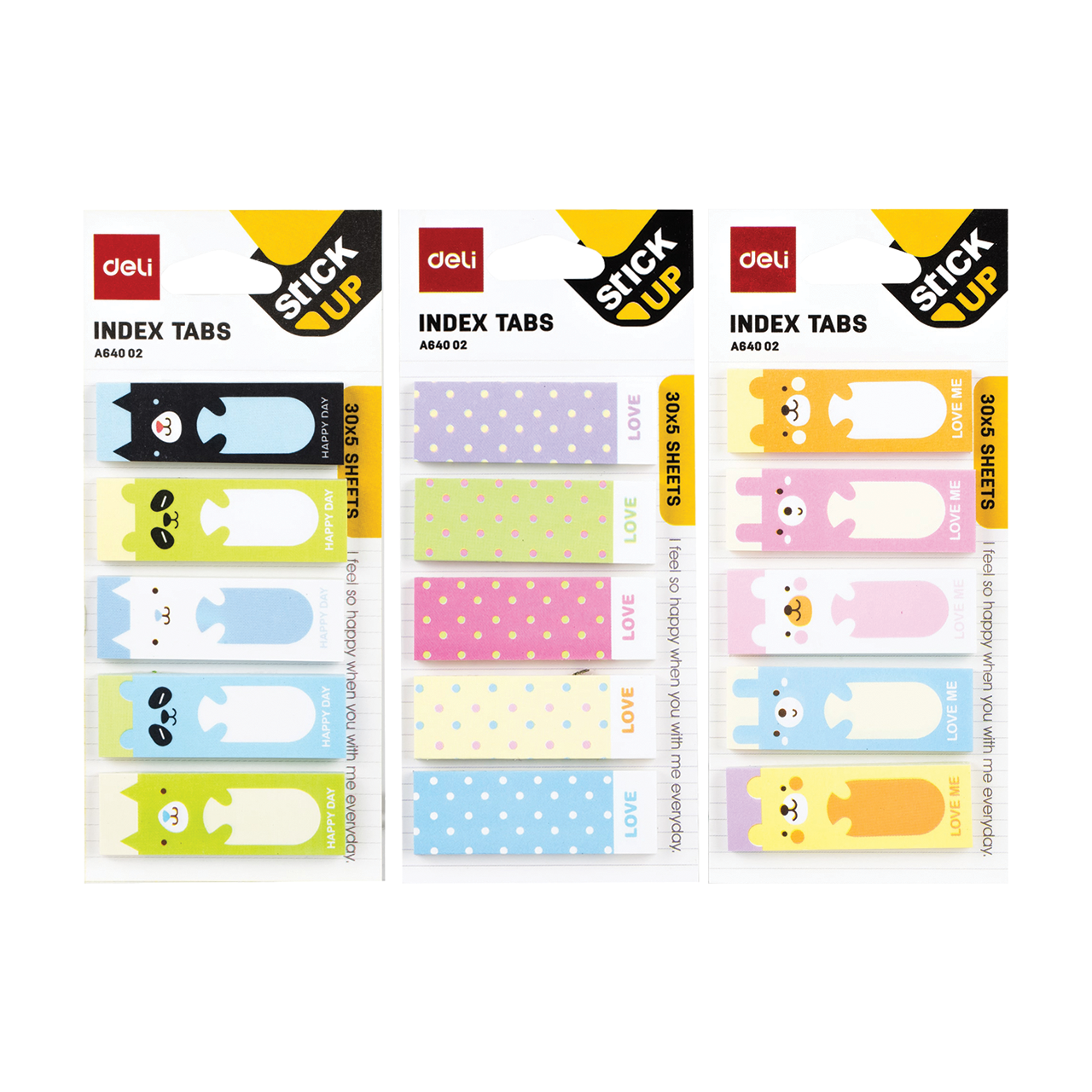 Deli FUN4 45x15mm 5x30lap pasztell sz&iacute;nű jel&ouml;lőc&iacute;mke