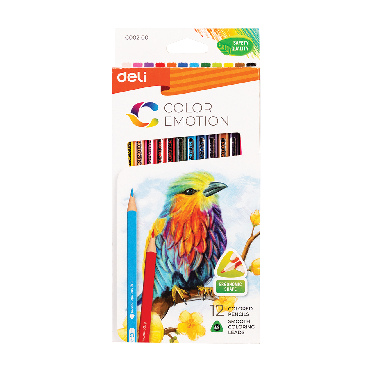 Deli Color Emotion 12db-os pap&iacute;rdobozos sz&iacute;nesceruza k&eacute;szlet