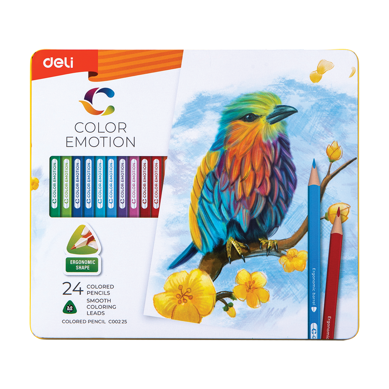 Deli Color Emotion 24db-os f&eacute;mdobozos sz&iacute;nesceruza k&eacute;szlet