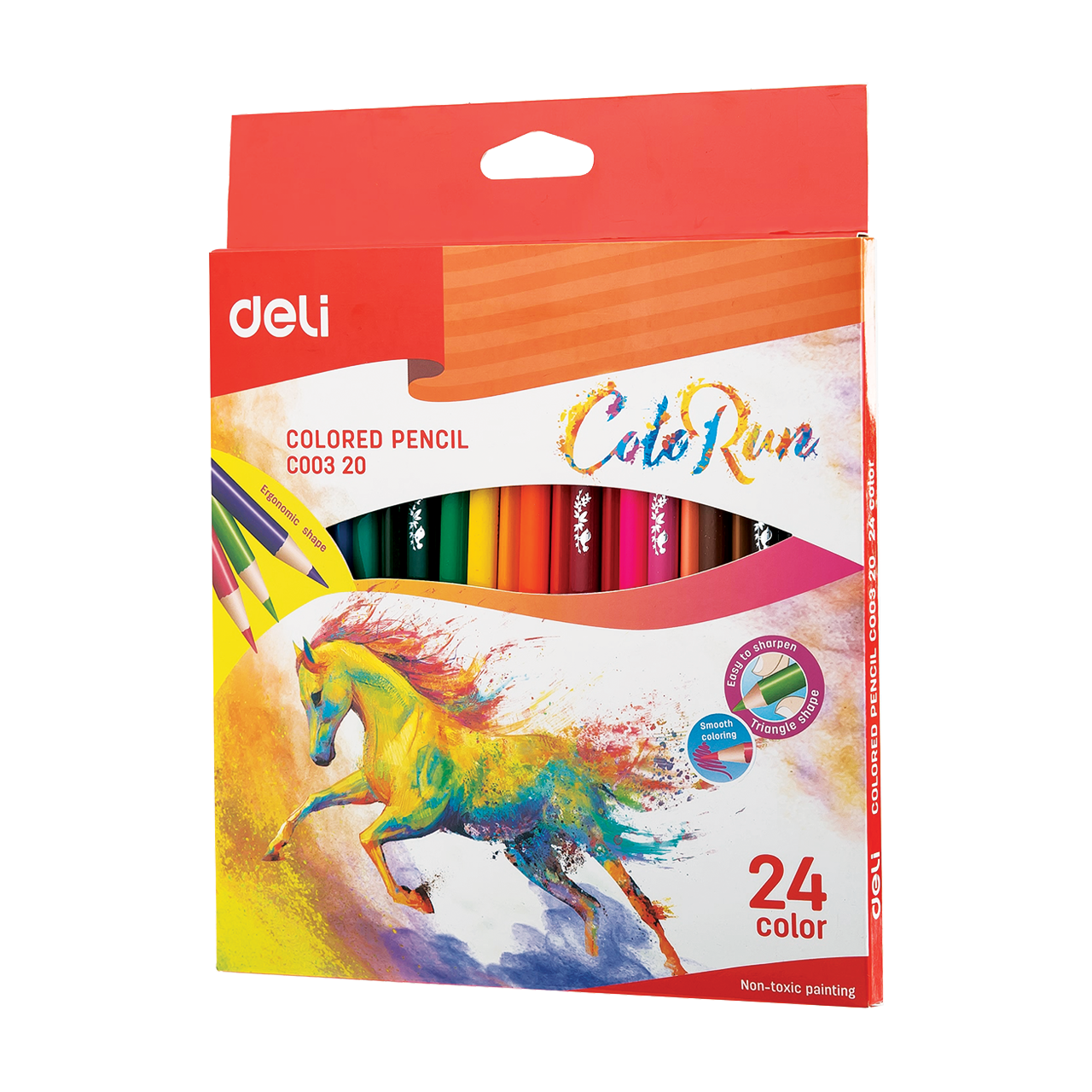 Deli ColoRun 24db-os pap&iacute;rdobozos sz&iacute;nesceruza k&eacute;szlet