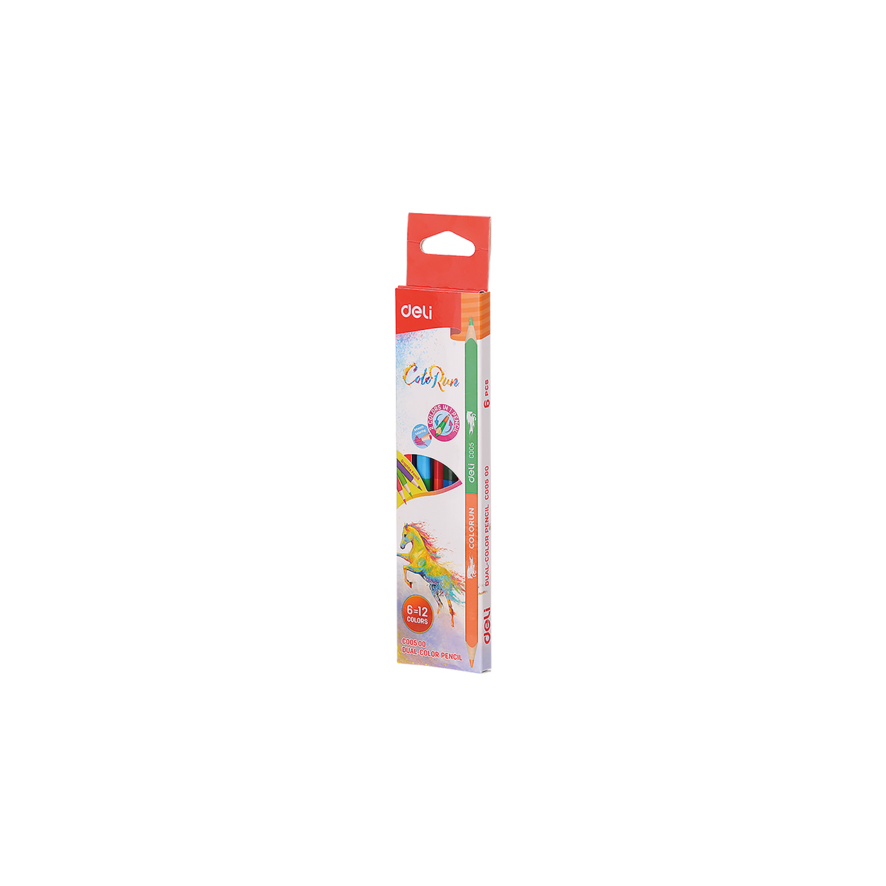 Deli ColoRun Dual 6/12db-os pap&iacute;rdobozos sz&iacute;nesceruza k&eacute;szlet