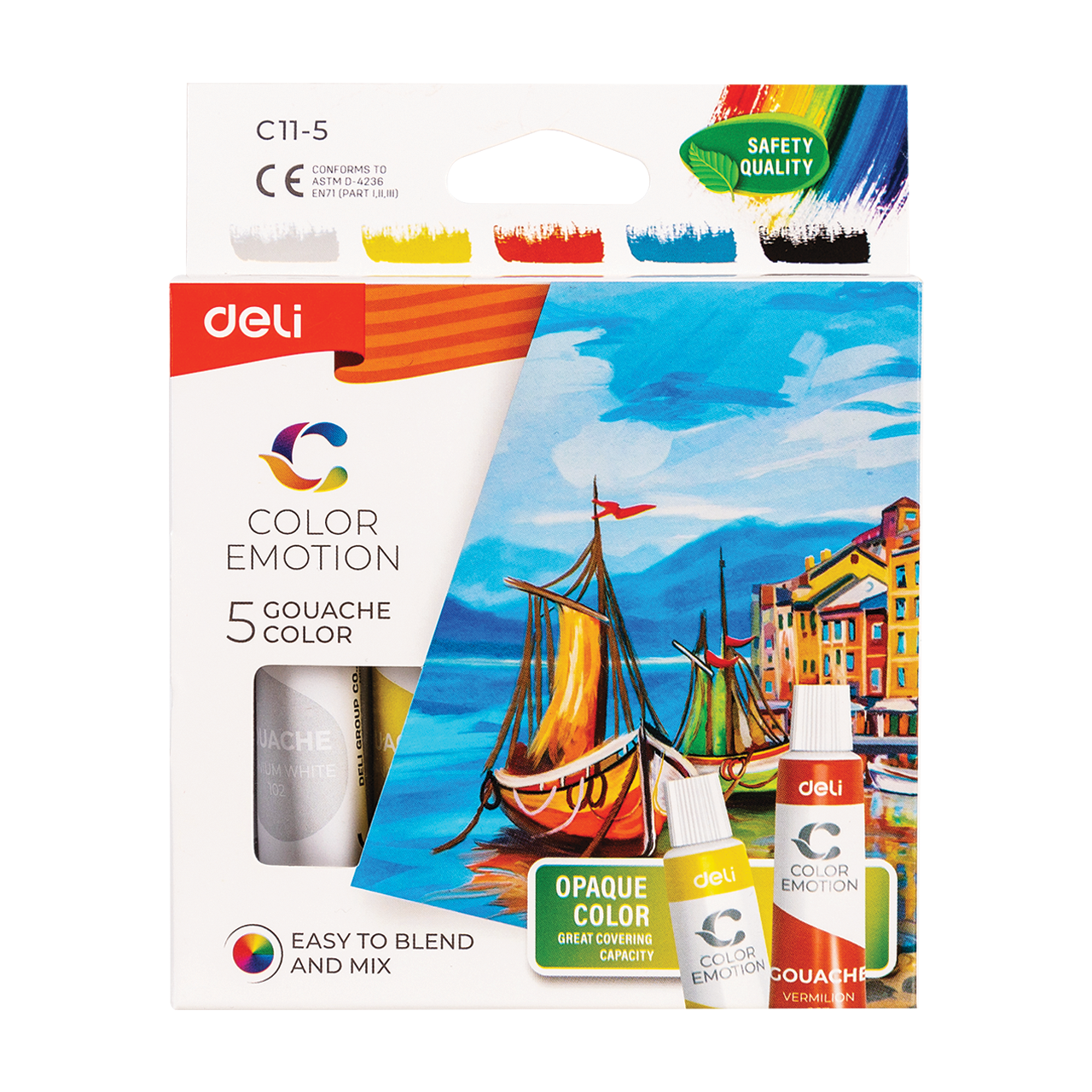 Deli Color Emotion (gouache) 5db x 12 ml temperak&eacute;szlet