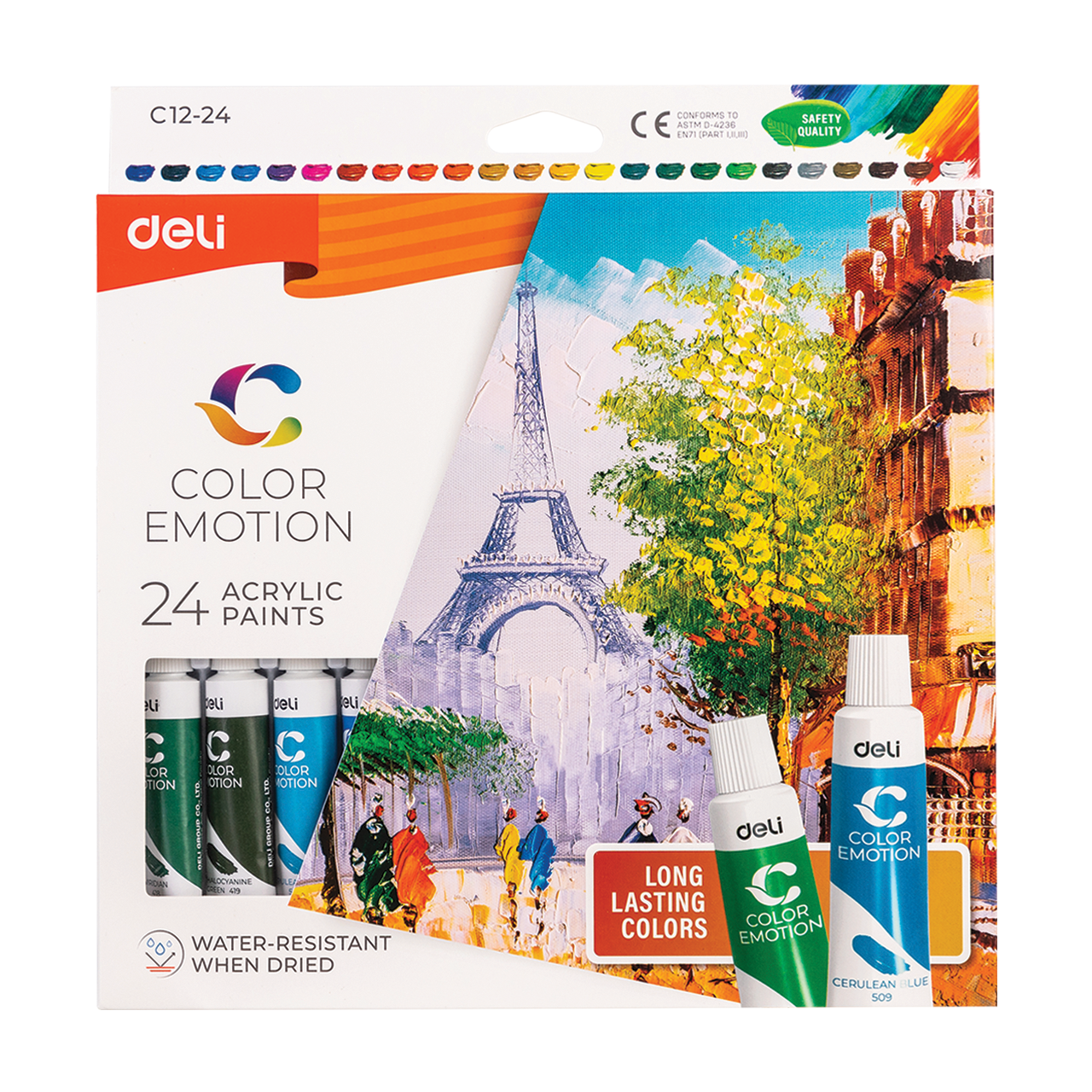 Deli Color Emotion 24db x 12ml akrilfest&eacute;kk&eacute;szlet