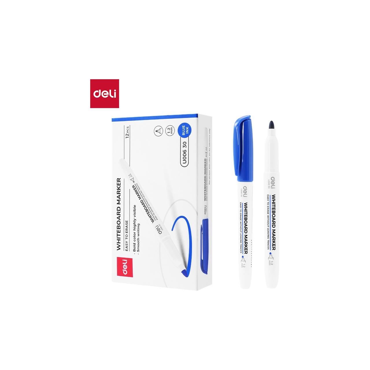Deli Think B kerek hegyű 1-1,5mm k&eacute;k whiteboard marker