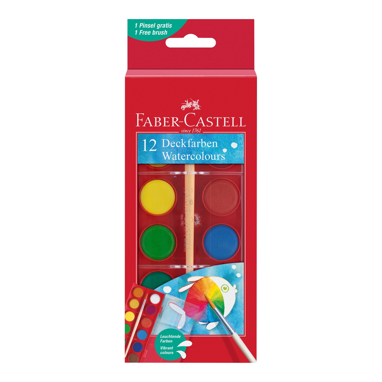 Faber-Castell 24 mm 12 sz&iacute;nű v&iacute;zfest&eacute;kk&eacute;szlet ecsettel