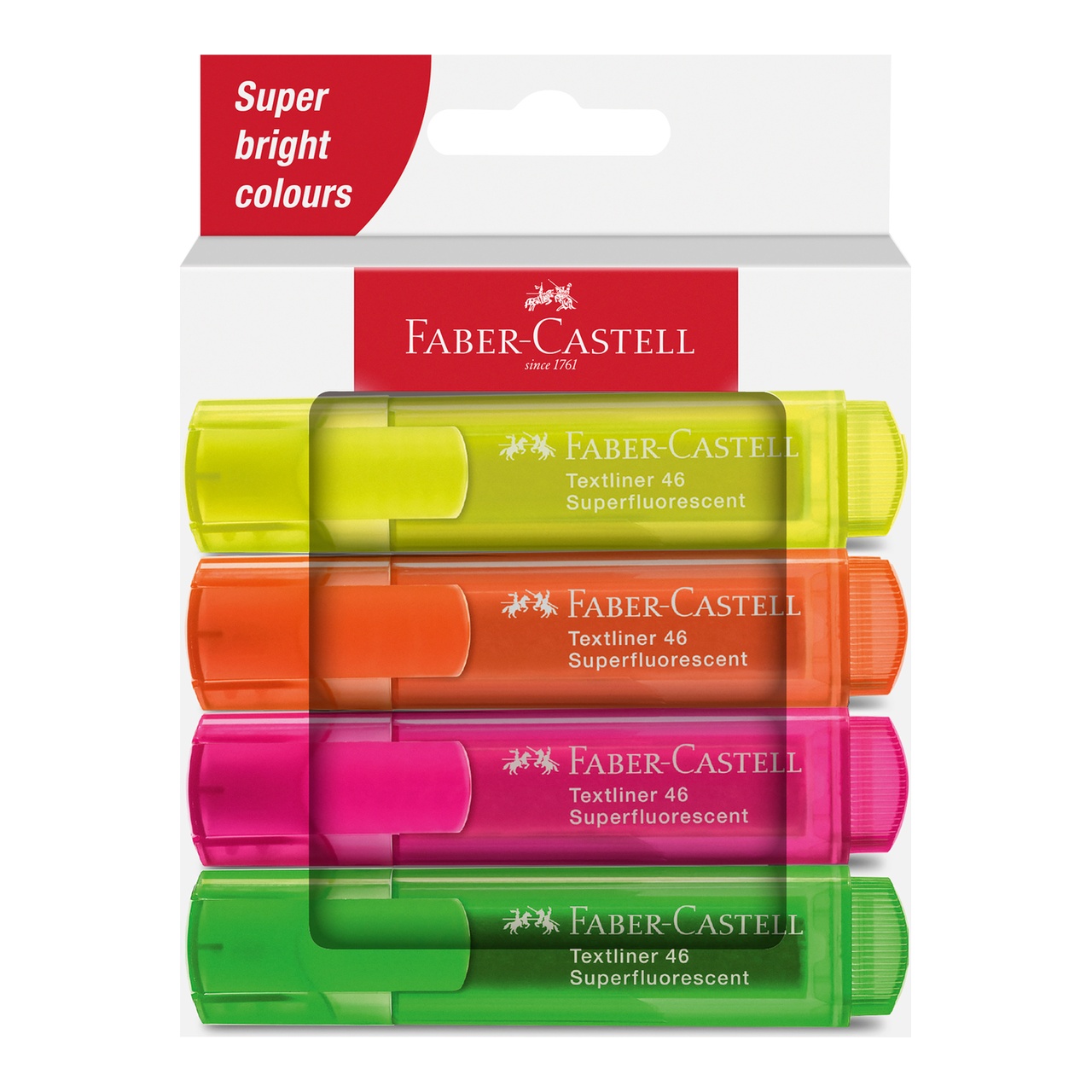 Faber-Castell 46 Superflourescent 4db-os sz&ouml;vegkiemelő k&eacute;szlet