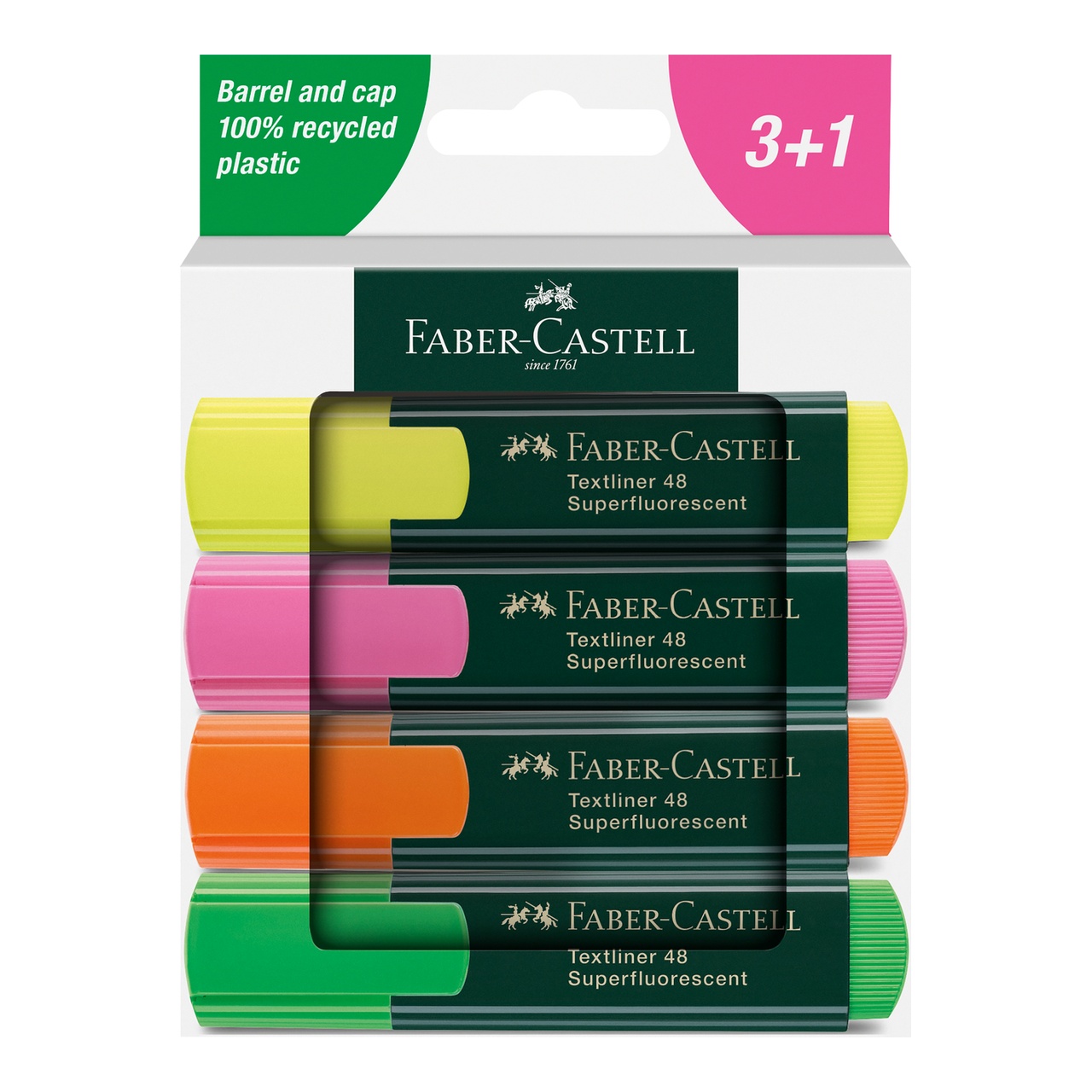 Faber-Castell 48 Superflourescent 4db-os sz&ouml;vegkiemelő k&eacute;szlet