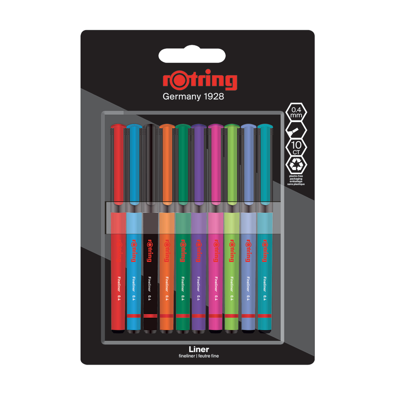 Rotring Liner 10 db-os vegyes sz&iacute;nű tűfilc k&eacute;szlet