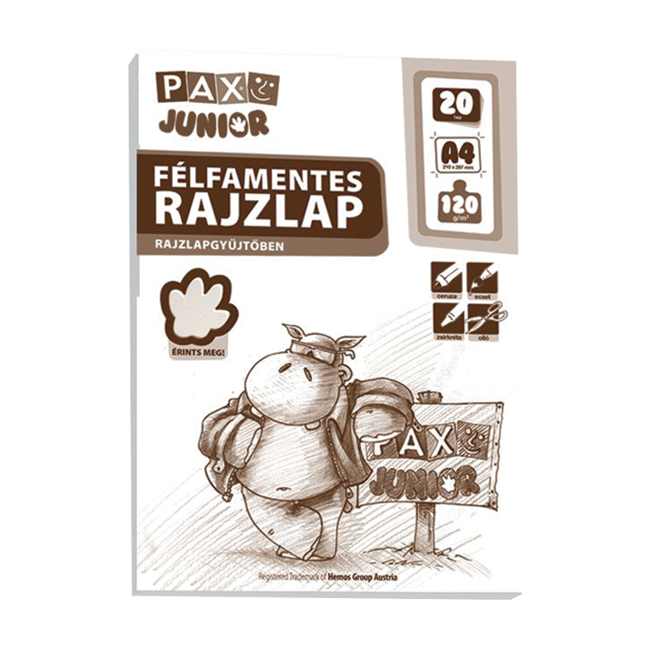 Pax Junior A4 120g 20&iacute;v f&eacute;lfamentes rajzlap